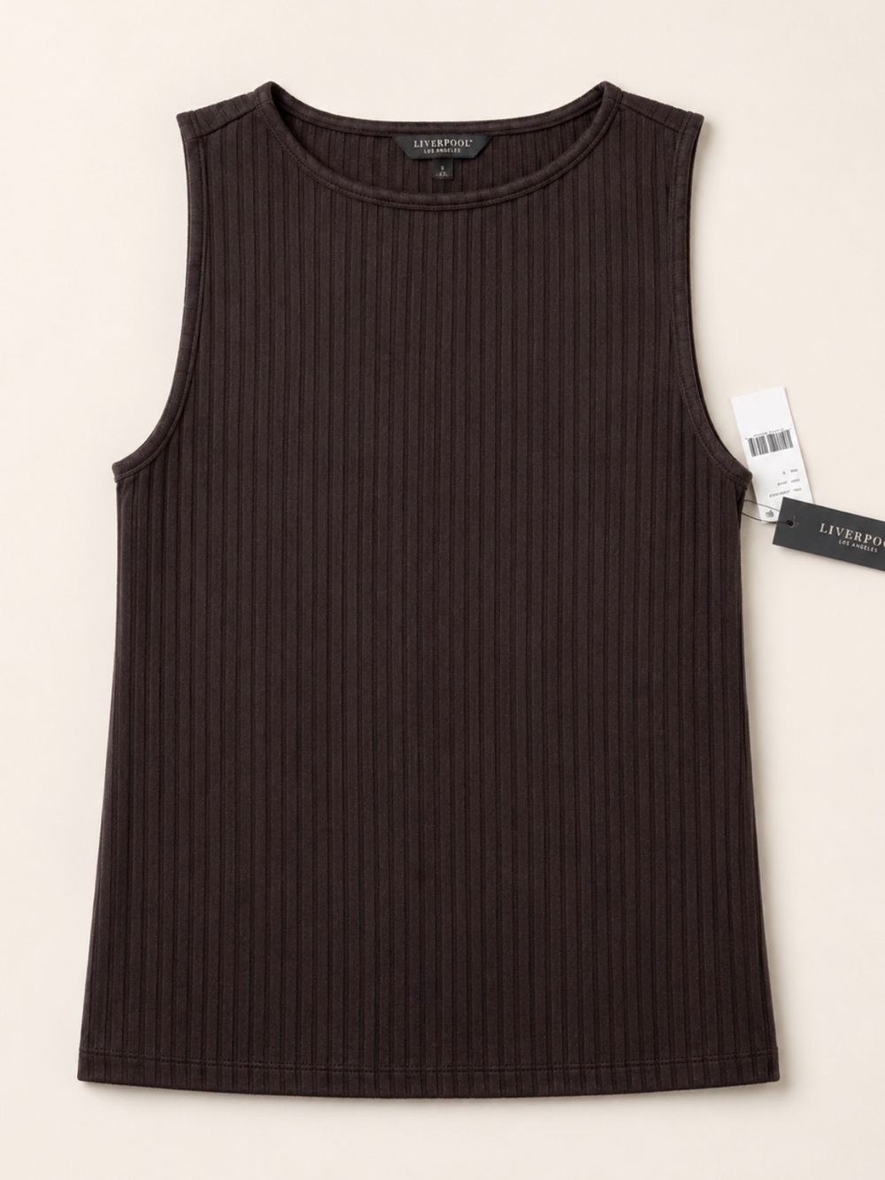 Liverpool Ribbed Crewneck Tank Top - Chocolate Brown